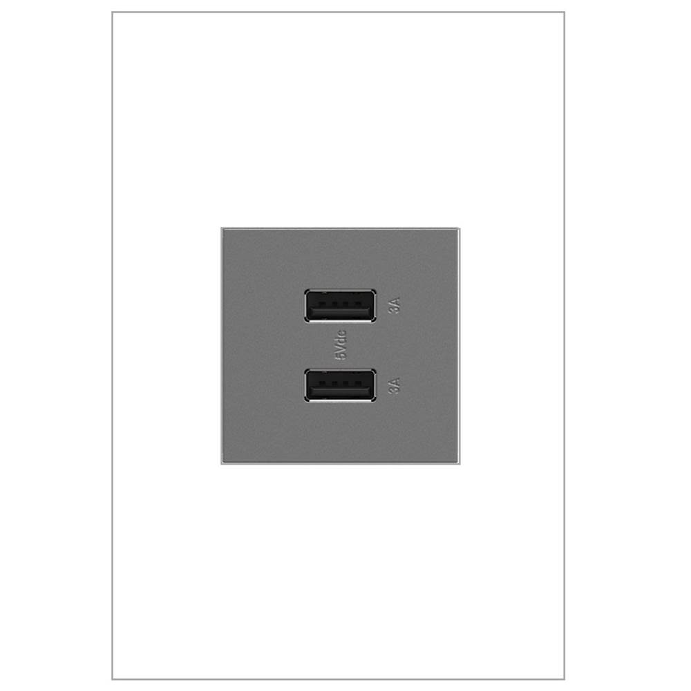 Legrand adorne Full-Size, A/A USB Outlet, Magnesium