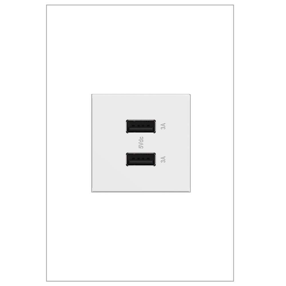 Legrand adorne Full-Size, A/A USB Outlet, White