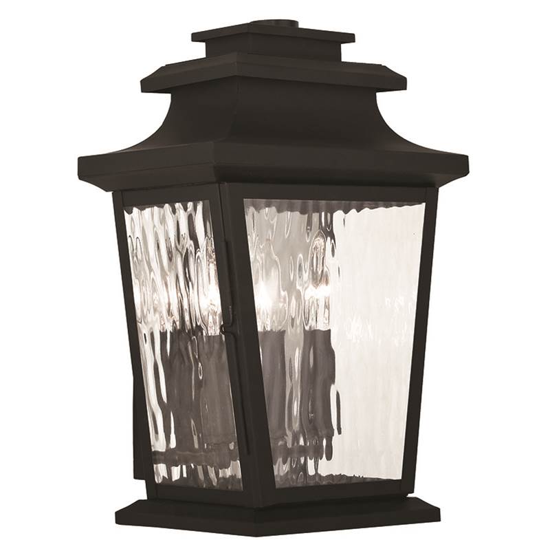 Livex 3 Light Black Outdoor Wall Lantern