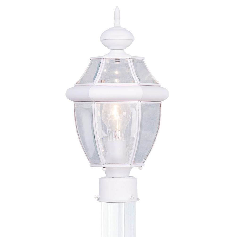 Livex 1 Light White Outdoor Post Lantern