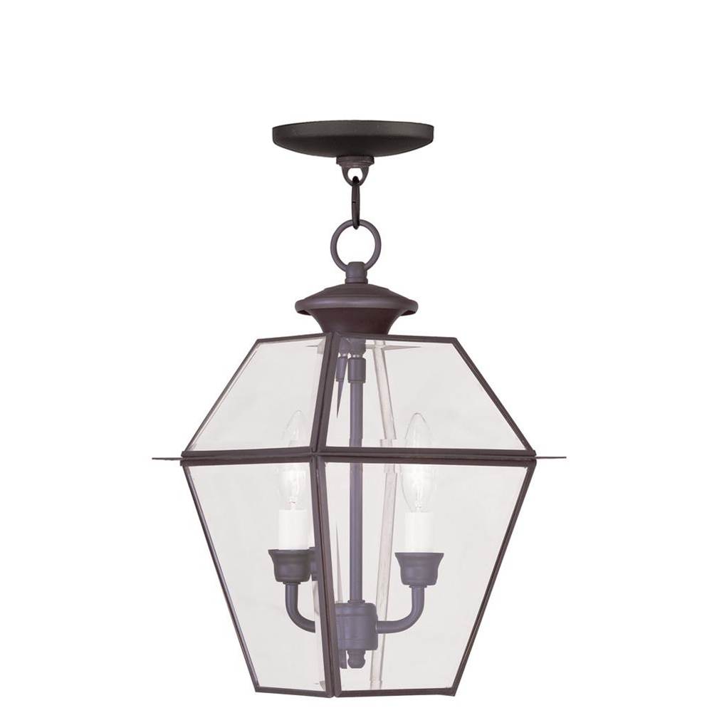 Livex 2 Light Bronze Outdoor Chain Lantern