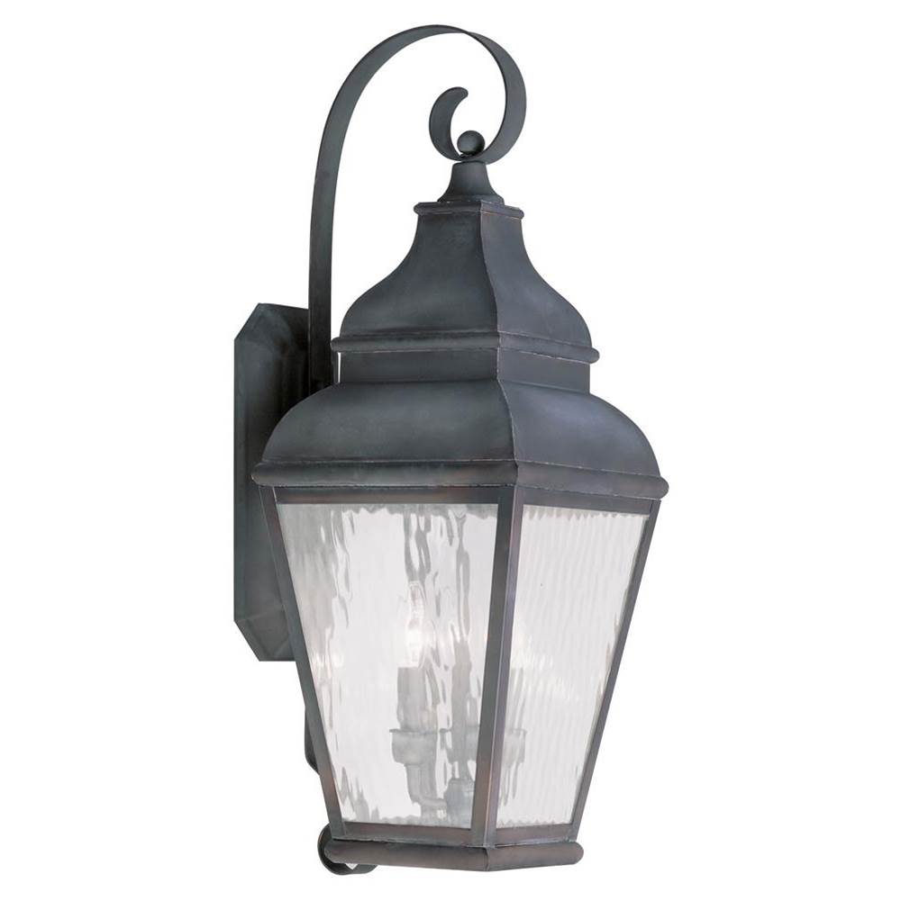 Livex 3 Light Charcoal Outdoor Wall Lantern