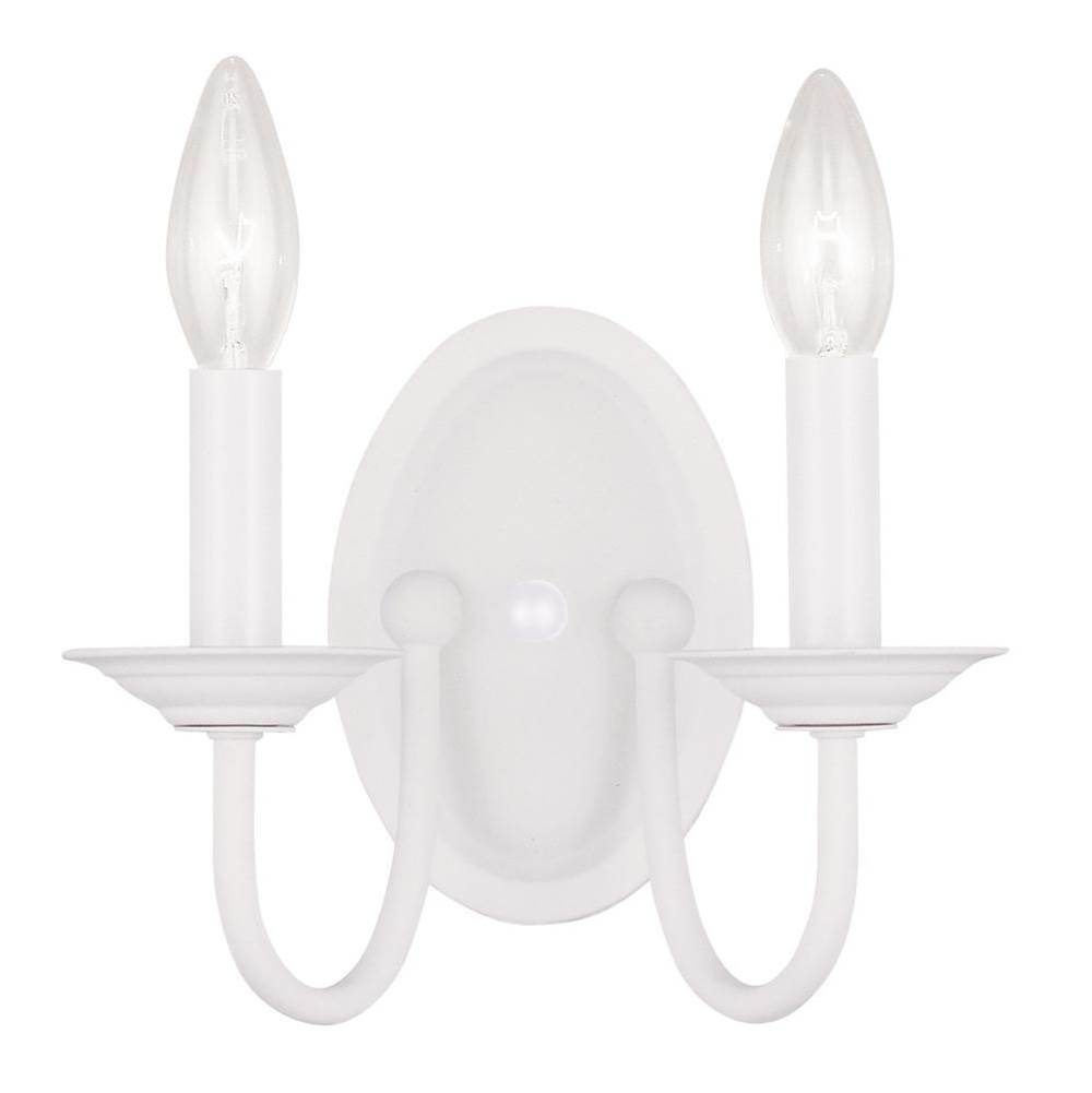 Livex 2 Light White Wall Sconce