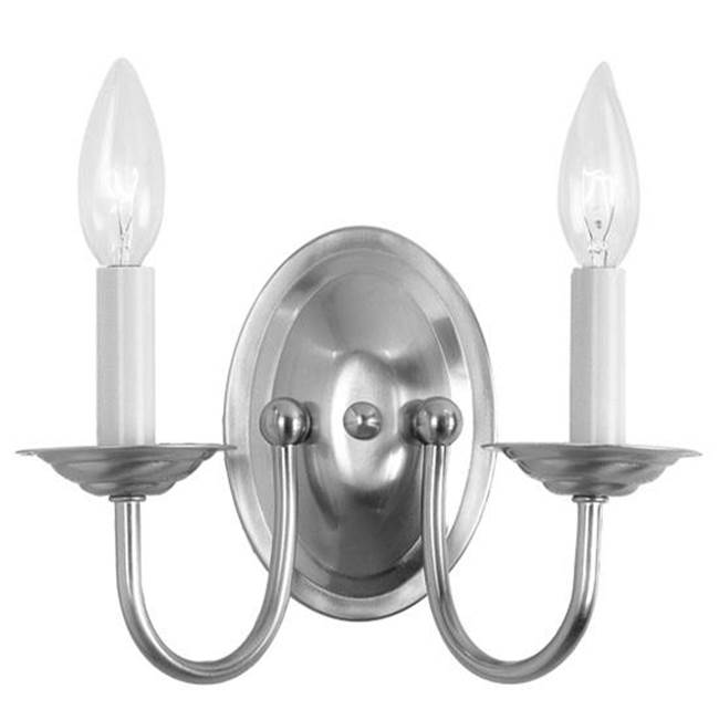 Livex 2 Light Brushed Nickel Wall Sconce