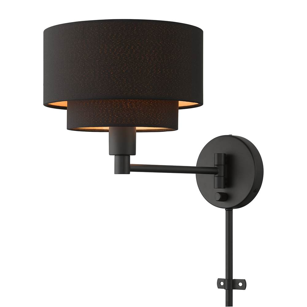 Livex 1 Light Black Swing Arm Wall Lamp
