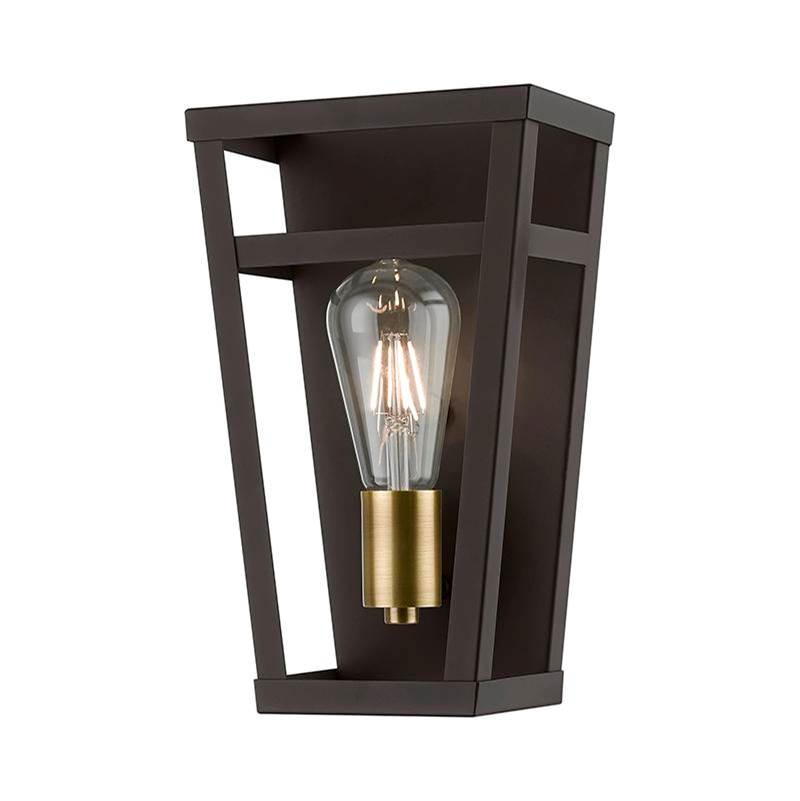 Livex 1 Light Bronze with Antique Brass Accents ADA Sconce