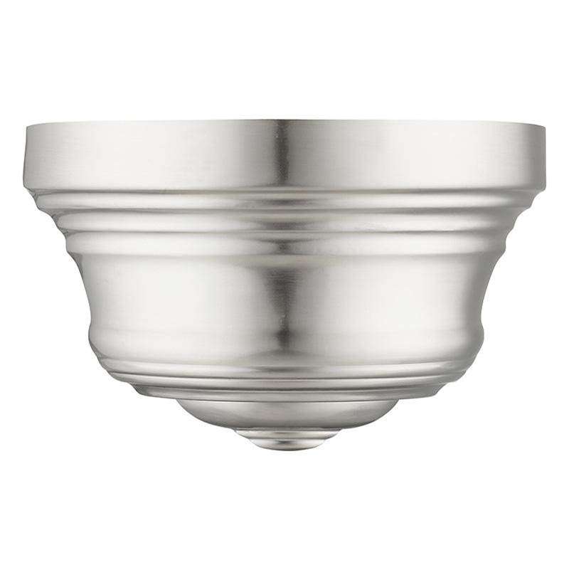 Livex 1 Light Brushed Nickel ADA Sconce with Gold Finish Inside