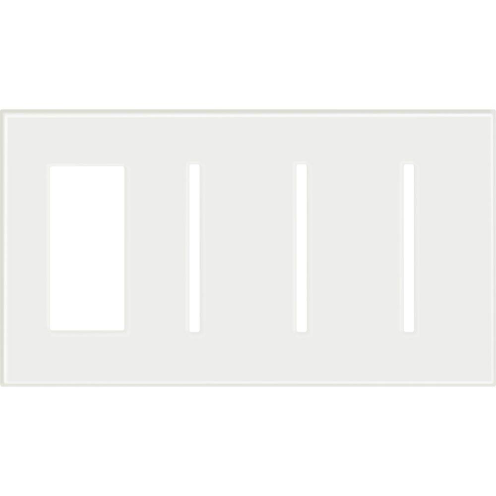 Lutron New Arch Wallplate 1Acc/3Grk T Cwh Gls