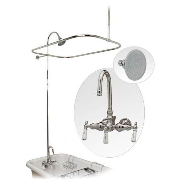 Maidstone Tub Wall Mount Shower Kit with Gooseneck Faucet Shower Enclosure Set