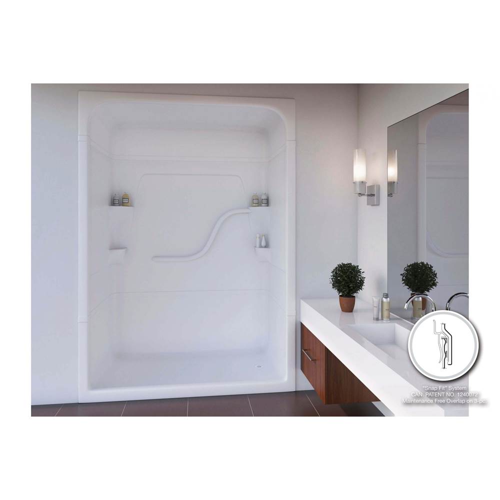 Mirolin Canada White Madison 5 Multi Shower Stall With Seat