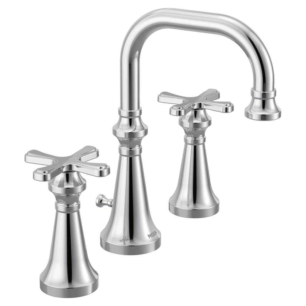 Moen Colinet Traditional Two-Handle Widespread High-Arc Bathroom Faucet with Cross Handles, Valve Required, in Chrome