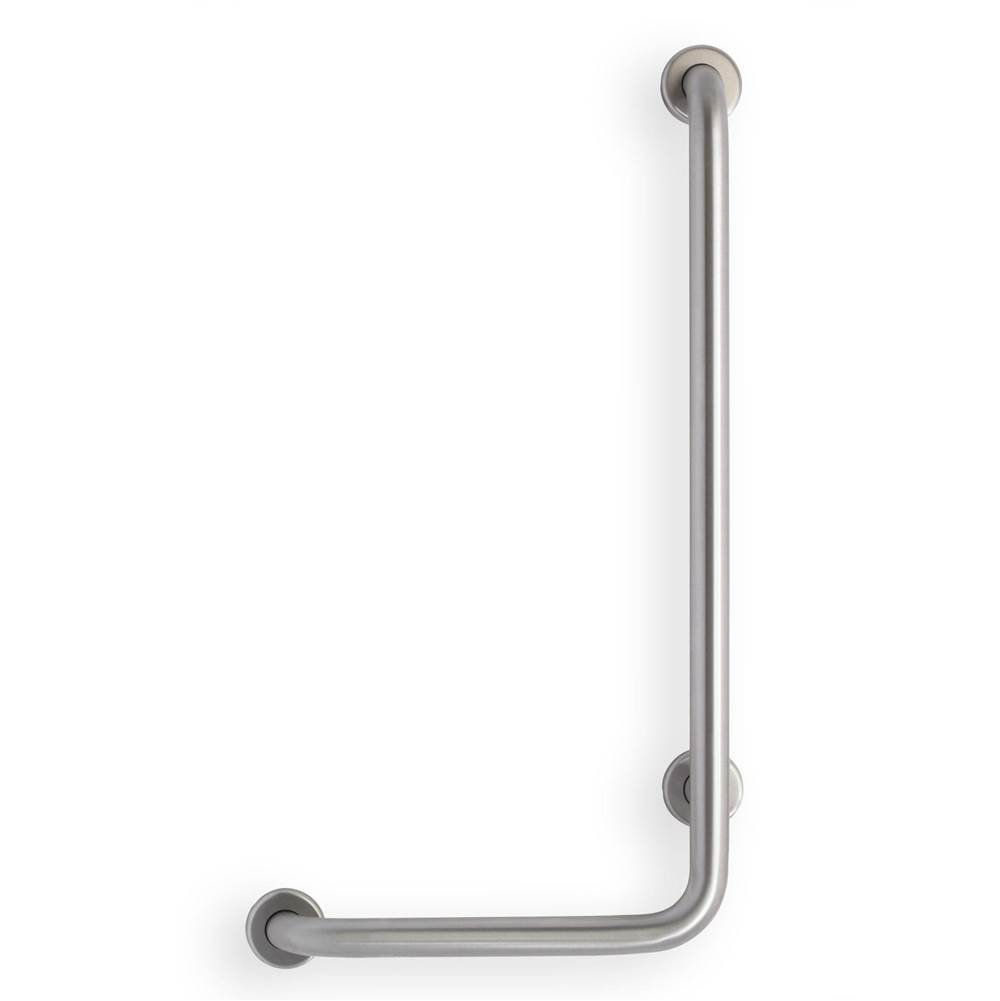 Mustee And Sons Grab Bar, 32''x16'' L, 1.5'', 90 deg Angle, Right Hand, Smooth, Stainless Steel