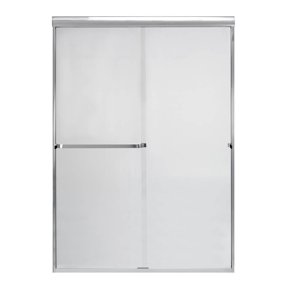 Mustee And Sons Frameless Bypass Door with Clear Glass, 48'', Chrome