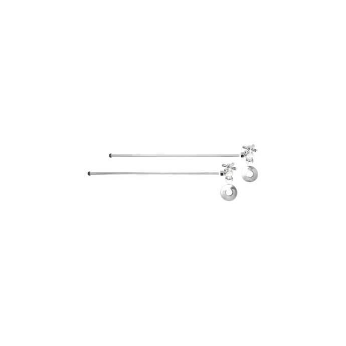 Mountain Plumbing Lavatory Supply Kit - Brass Cross Handle with 1/4 Turn Ball Valve (MT621-NL) - Angle, No Trap