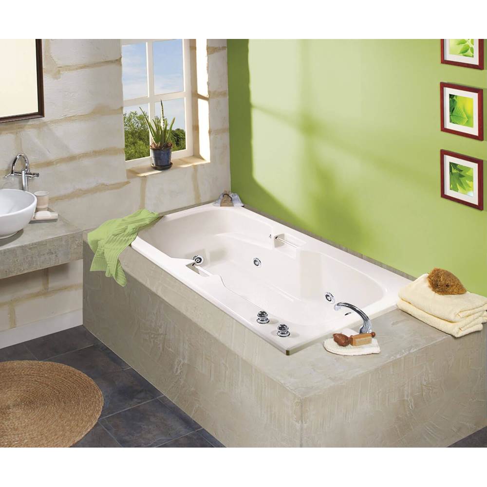 Maax Lopez 7236 Acrylic Alcove End Drain Aeroeffect Bathtub in White