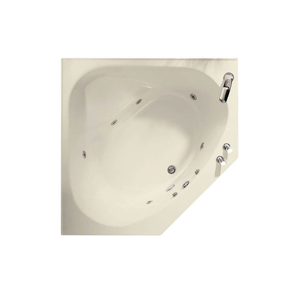 Maax Tandem 5454 Acrylic Corner Center Drain Whirlpool Bathtub in Bone