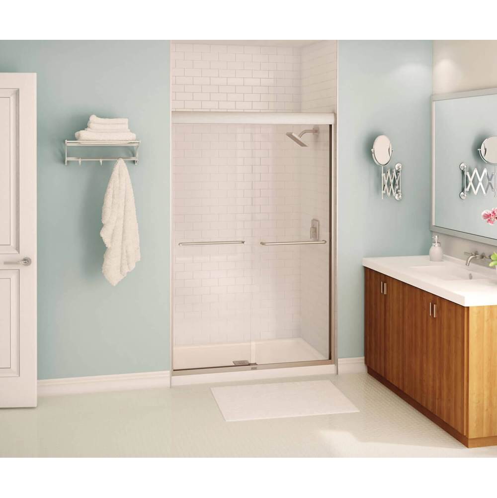 Maax Kameleon SC 43-47 x 71 in. 6 mm Sliding Shower Door for Alcove Installation with Clear glass in Brushed Nickel