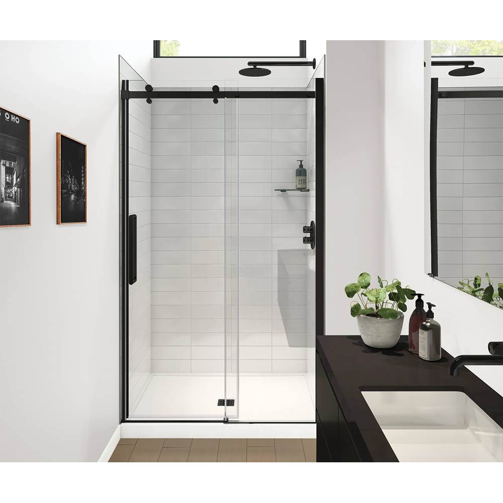 Maax Halo Pro GS 44 1/2-47 X 78 3/4 in. 8mm Sliding Shower Door for Alcove Installation with GlassShield® glass in Matte Black
