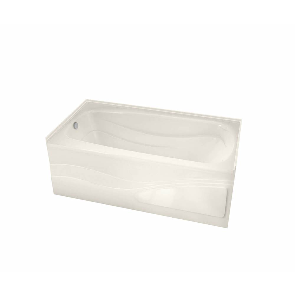 Maax Tenderness 7236 Acrylic Alcove Left-Hand Drain Combined Whirlpool & Aeroeffect Bathtub in Biscuit