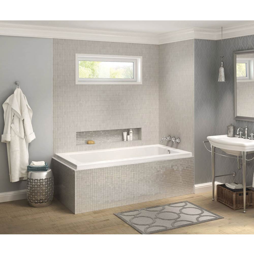 Maax Pose 7242 IF Acrylic Corner Right Left-Hand Drain Combined Whirlpool & Aeroeffect Bathtub in White