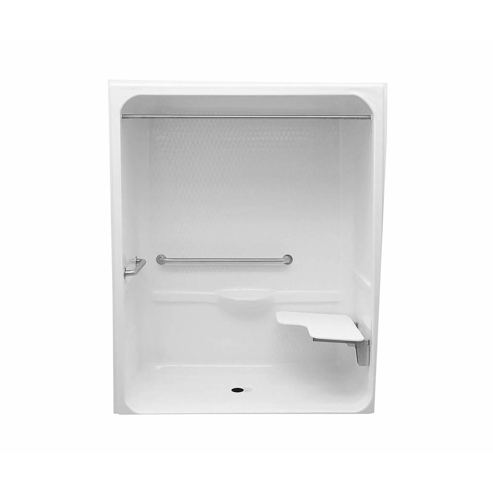 Maax MX QSI-6430-BF 0.875 in. Acrylic Alcove Center Drain One-Piece Shower in White