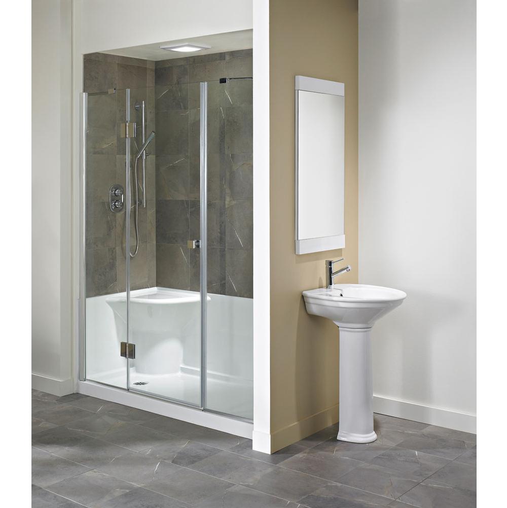 Neptune KOYA shower base 32x60 with Right Seat and Left drain, Biscuit
