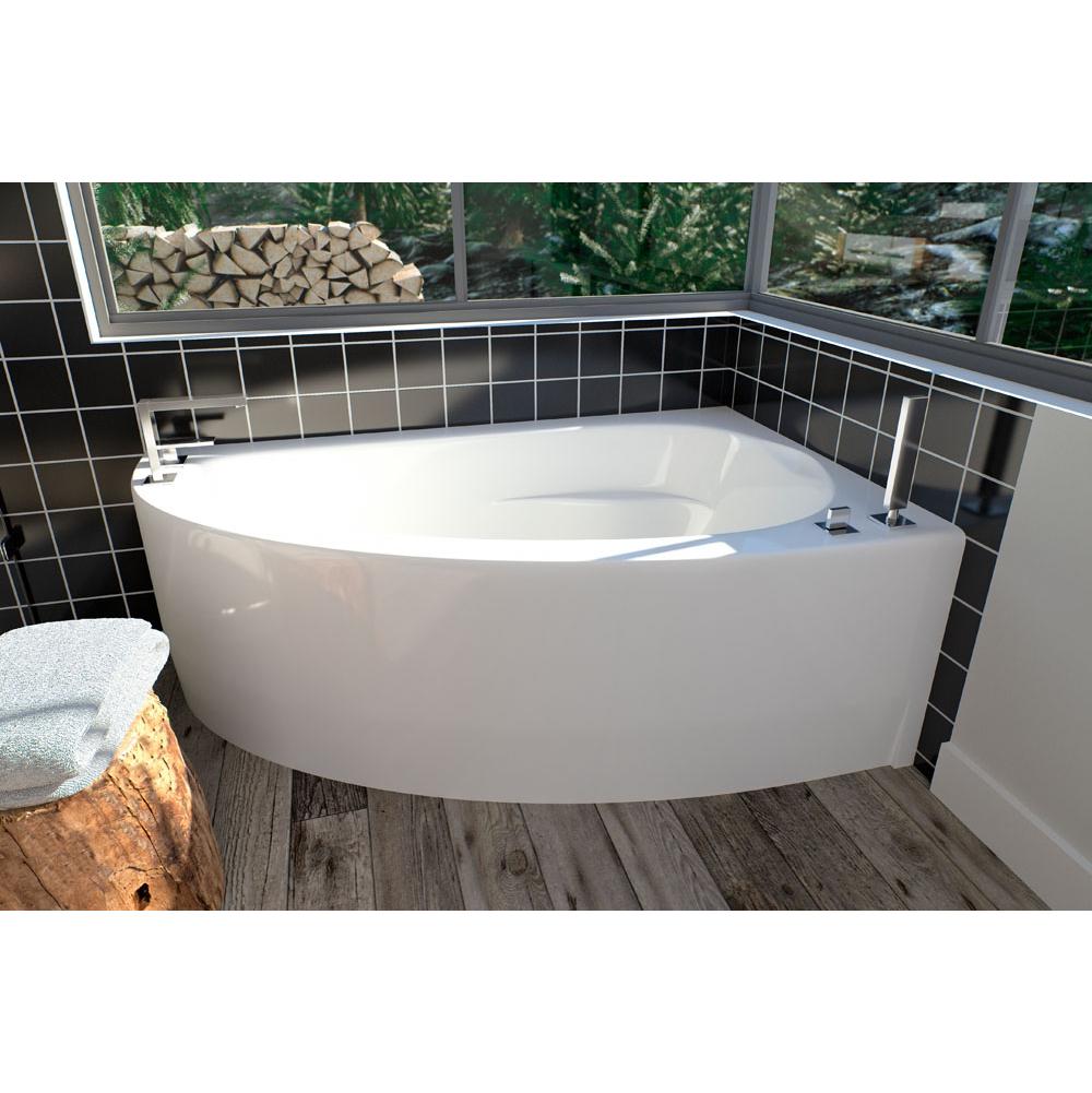 Neptune WIND bathtub 36x60 with Tiling Flange and Skirt, Right drain, Mass-Air/Activ-Air, Black