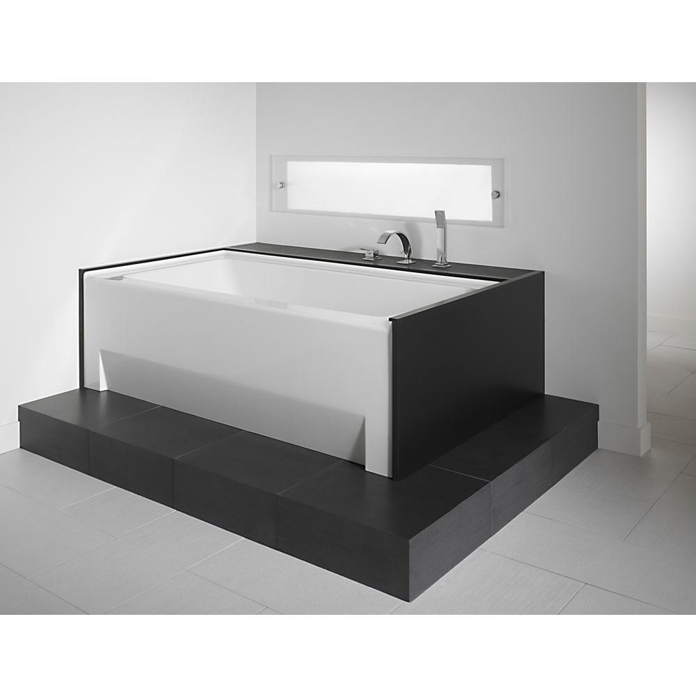 Neptune ZORA bathtub 32x60 with Tiling Flange and Skirt, Left drain, Whirlpool/Activ-Air, Biscuit