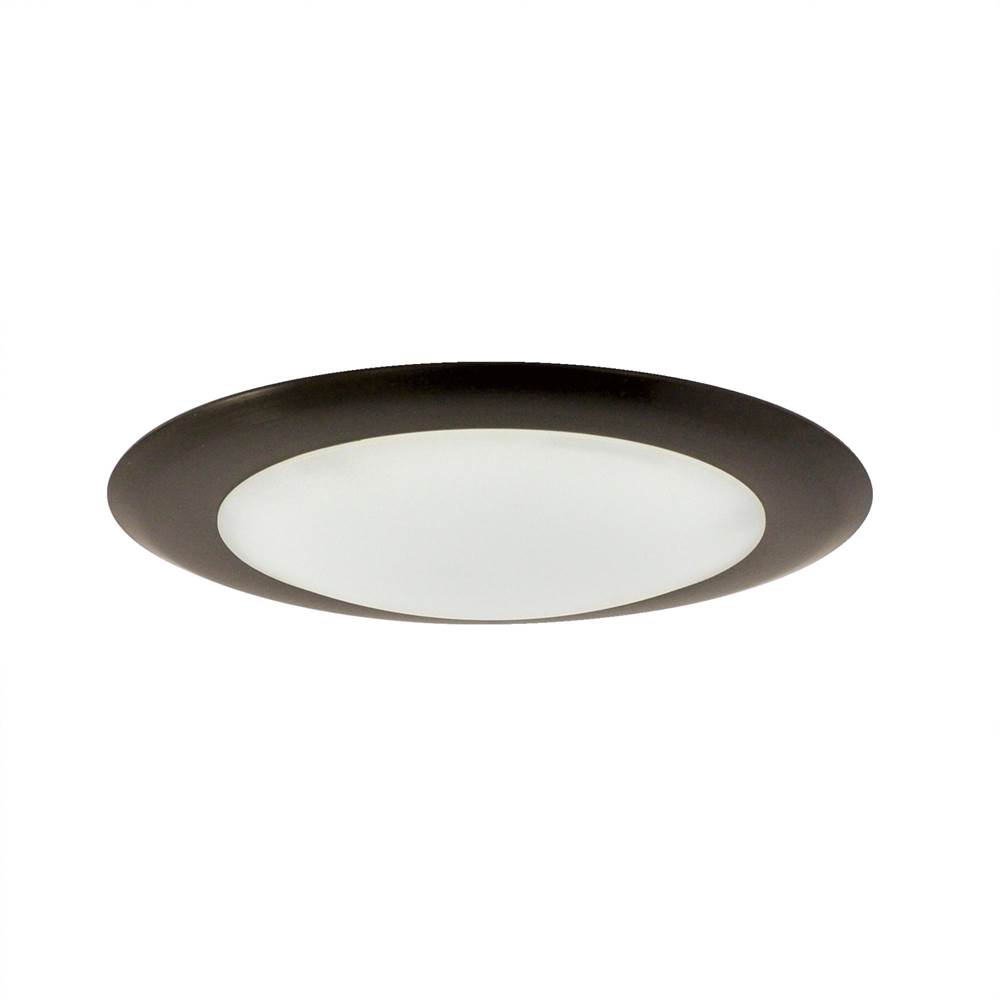 Nora Lighting 6'' AC Opal Title 24 Surface Mounted LED, 1100lm, 16.5W, 4000K, 120V Triac/ELV Dimming, Bronze