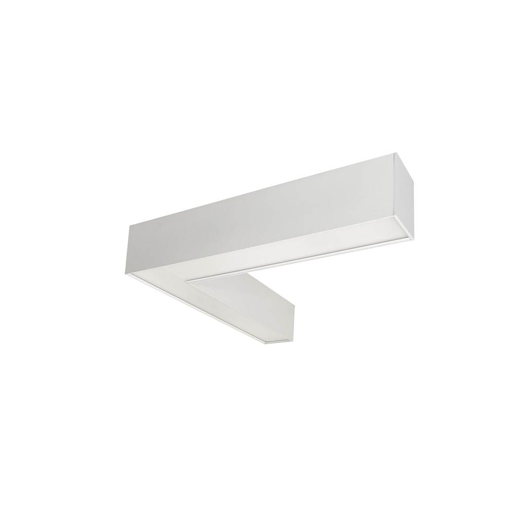 Nora Lighting ''L'' Shaped L-Line LED Indirect/Direct Luminaire, Selectable CCT, 3781lm, White finish