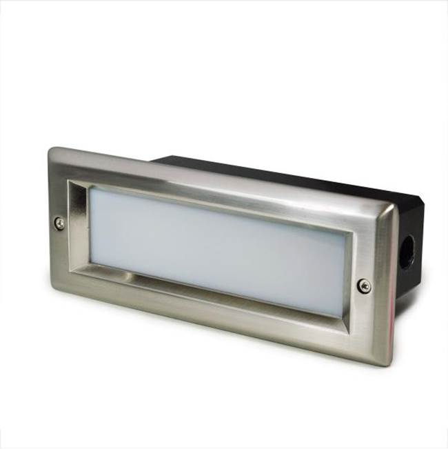 Nora Lighting Brick Die-Cast LED Step Light w/ Frosted Lens Face Plate, 47lm, 4W, 3000K, Bronze, 120-277V Non-Dimming