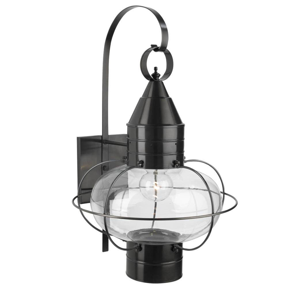 Norwell Classic Onion Outdoor Wall Light - Black with Clear Glass