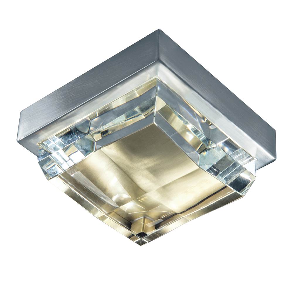 Norwell Crystal Mini Flush Mount Light - Brushed Nickel/Satin Brass