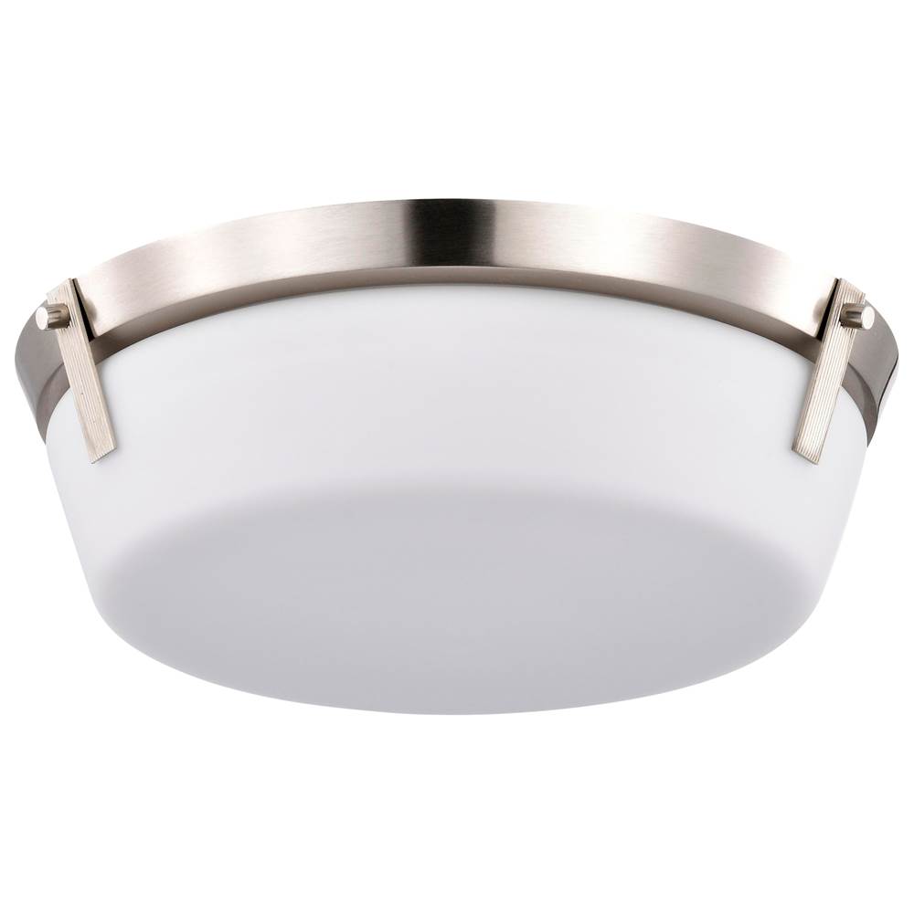 Nuvo Rowen 3 Light Flush Mount; Brushed Nickel Finish; Etched White Glass