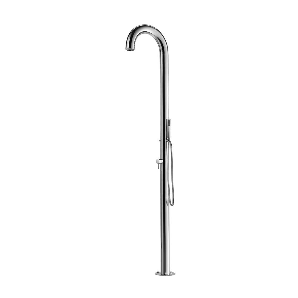 Outdoor Shower ''Club'' Free Standing Single Supply Shower Unit - Hand Spray - Concealed Shower Head