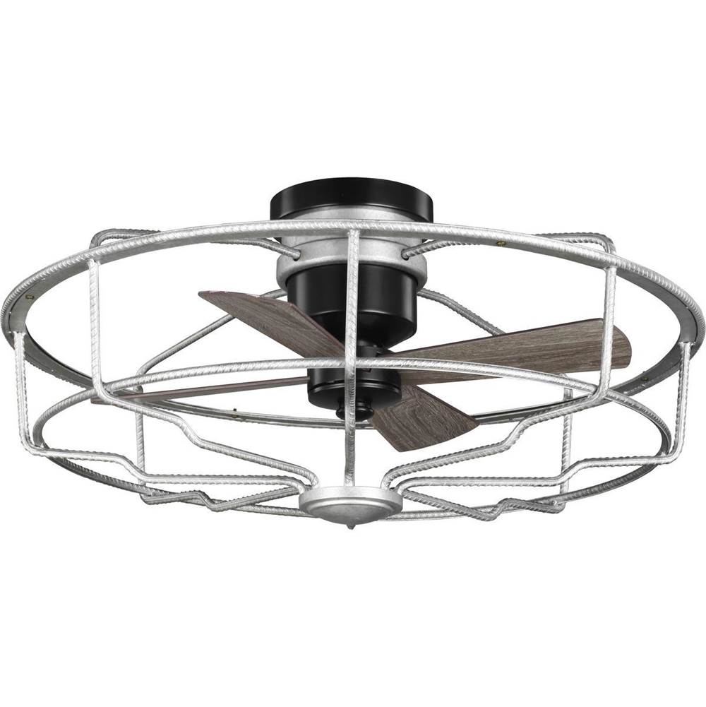 Progress Lighting Loring Collection 33'' Four-Blade Galvanized Ceiling Fan