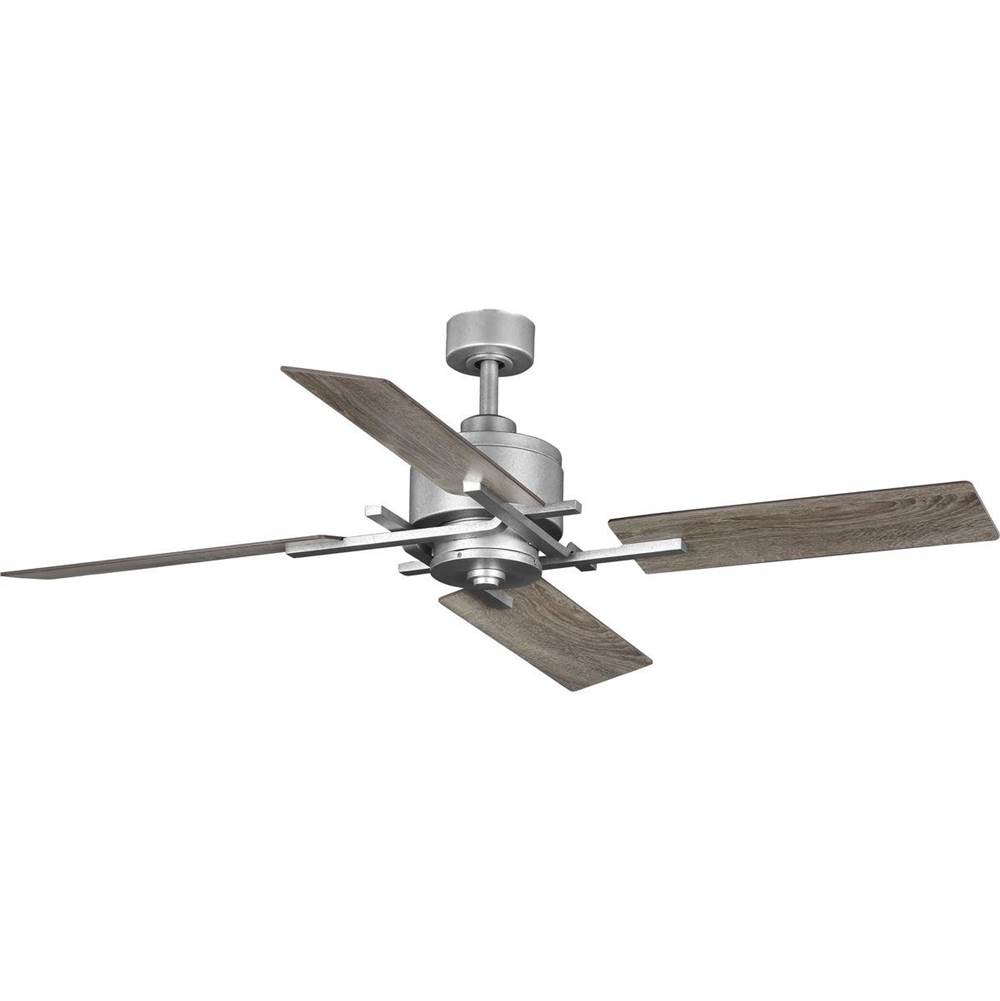 Progress Lighting Bedwin Collection 56'' Four-Blade Galvanized Ceiling Fan
