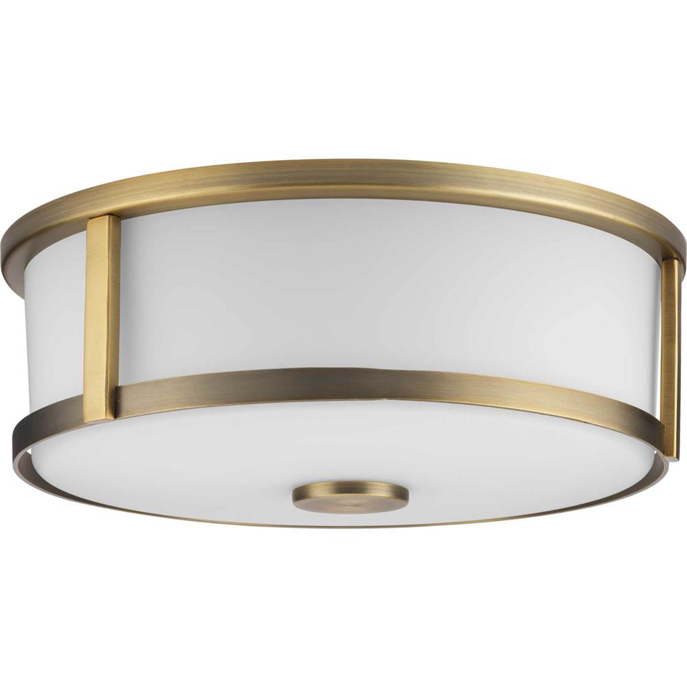 Progress Lighting Gilliam Collection 12-5/8 in. Two-Light Vintage Brass New Traditional Flush Mount