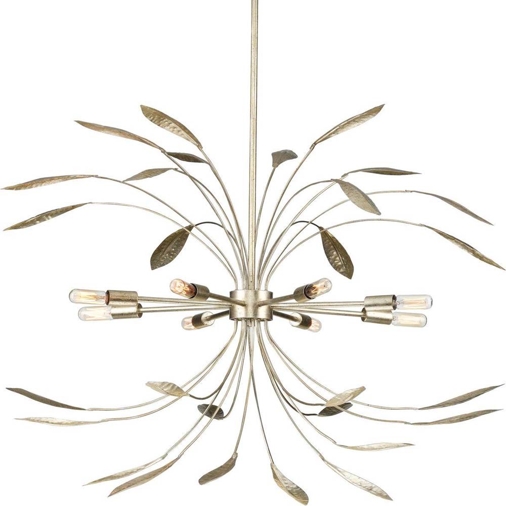 Progress Lighting Mariposa Collection Eight-Light Gilded Silver Hanging Pendant Light