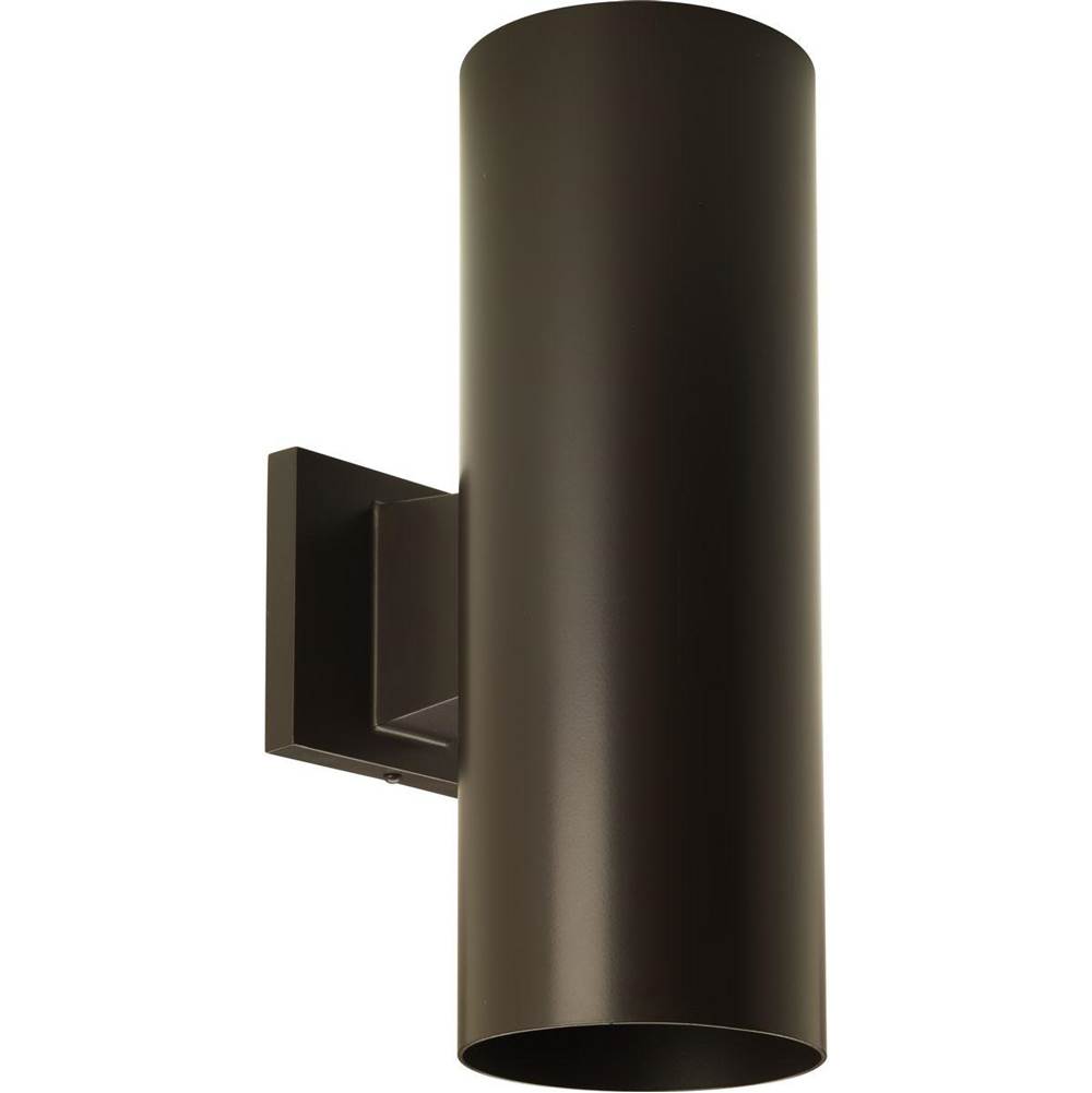 Progress Lighting 5'' LED Outdoor Up/Down Modern Antique Bronze Wall Cylinder with Glass Top Lense