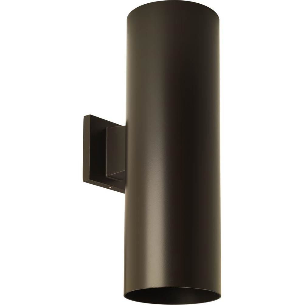 Progress Lighting 6'' LED Outdoor Up/Down Modern Antique Bronze Wall Cylinder with Glass Top Lense
