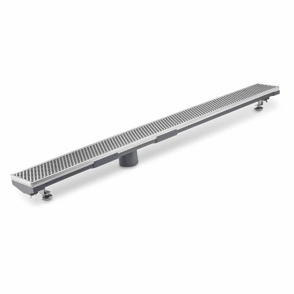QM Drain Lagos Series. 60'' Adjustable Kit (2'' outlet):  Perforated Line. Polished