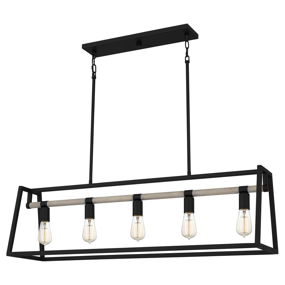 Quoizel Linear chandelier 5 lights matte black