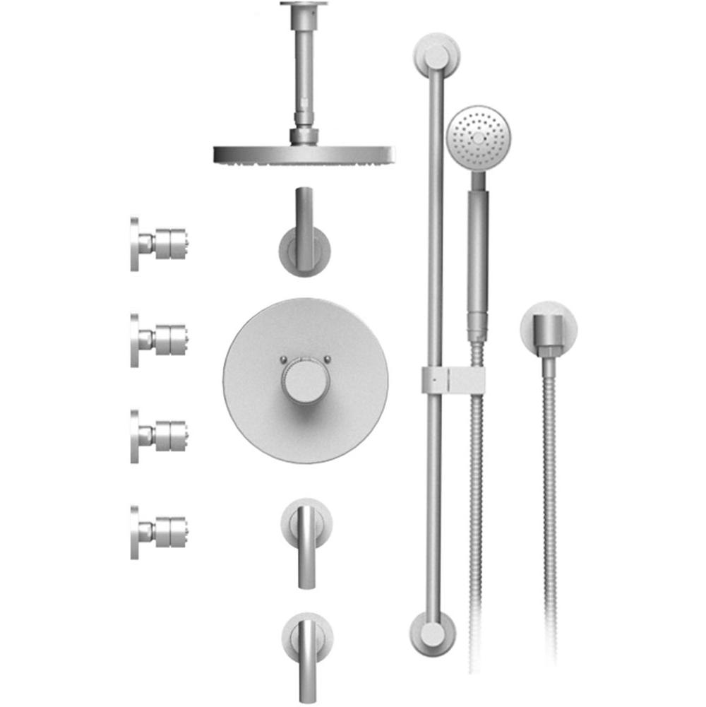 Rubinet Temperature Control Shower With Three Seperate Volume Controls, Lasalle Shower Head, Bar, Integral Supply & Hand Held Shower & Four Body Sprays, 8'' C