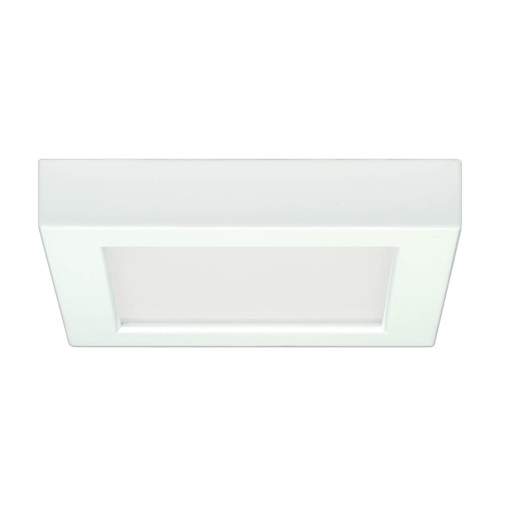 Satco 10.5 W 5.5'' Flush Mount LED Fixture, 3000K, Square Shape, White Finish, 120 V