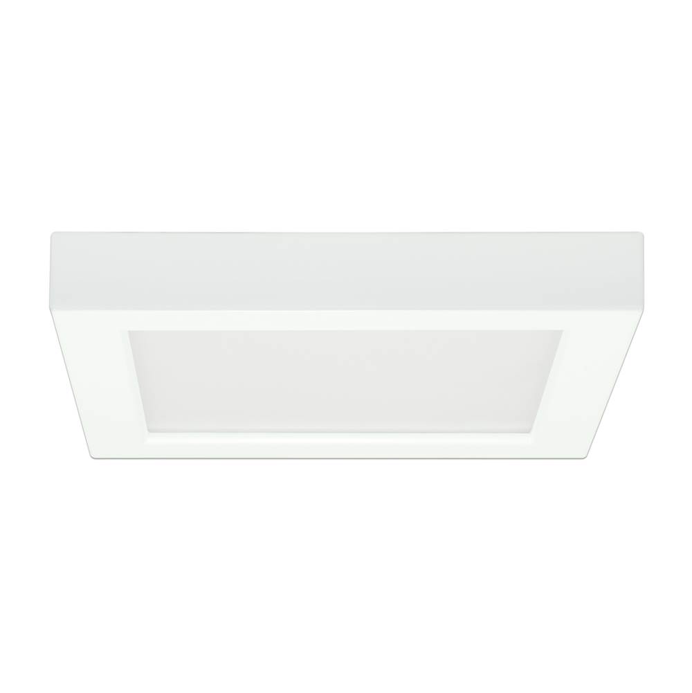 Satco 13.5 W 7'' Flush Mount LED Fixture, 2700K, Square Shape, White Finish, 120 V