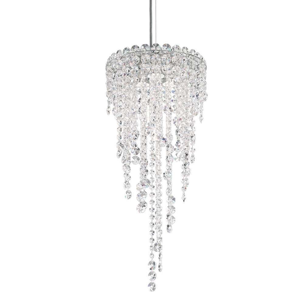 Schonbek Chantant 3 Light 120V Mini Pendant in Polished Stainless Steel with Clear Optic Crystal