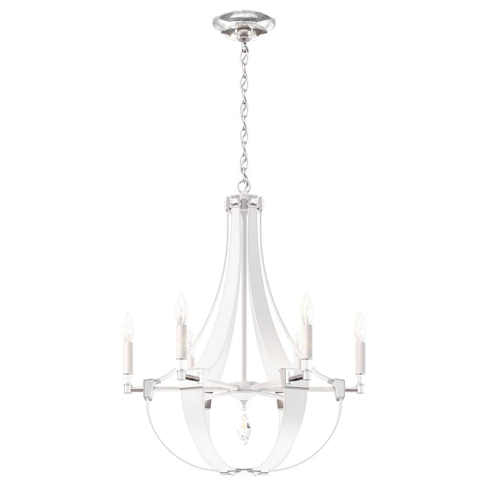 Schonbek Crystal Empire 6 Light 120V Chandelier in Grizzly Black Leather with Clear Radiance Crystal