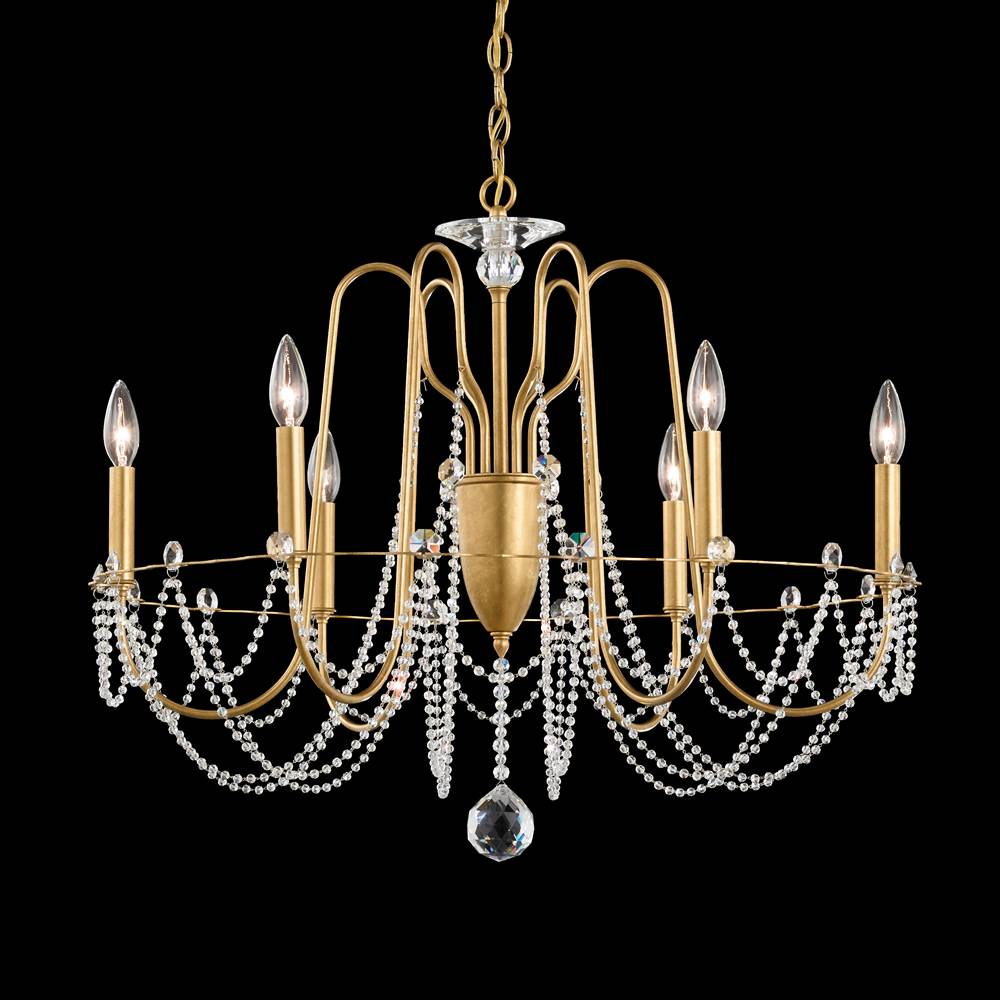 Schonbek Esmery 6 Light 120V Chandelier in Antique Silver with Clear Optic Crystal