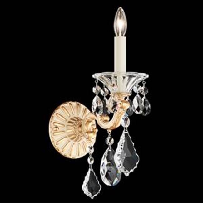 Schonbek La Scala 1 Light 110V Wall Sconce in French Gold with Clear Heritage Crystal